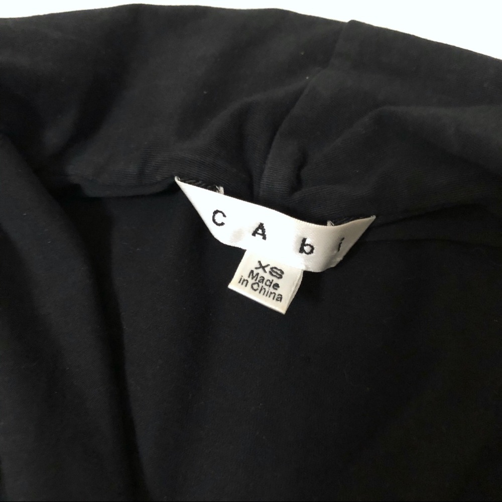 CAbi Flatter Me Crossover Top Faux Wrap Black #771 Stretch Extra Small - Picture 4 of 8